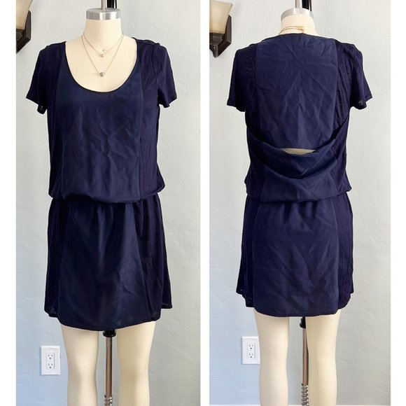 SOFT JOIE Two-Tone Cowl Back/Peek-A-Boo Back Dress - Blue - Size: Small - Picture 1 of 16